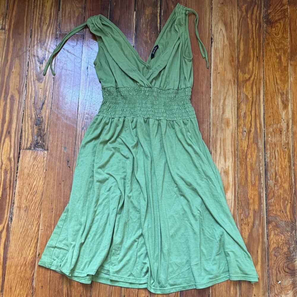 Green fairy core midi dress